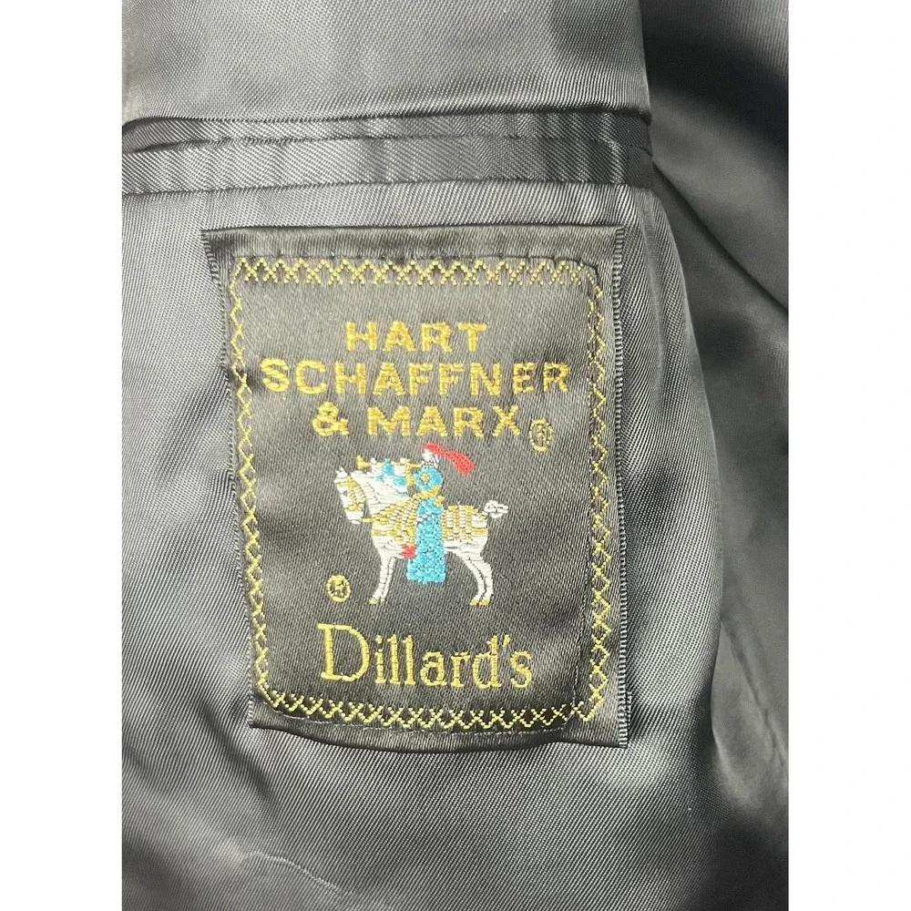 Hart Schaffner Marx Blazer Mens 39R Gray Plaid Wool Sport Coat Dillard's Classic